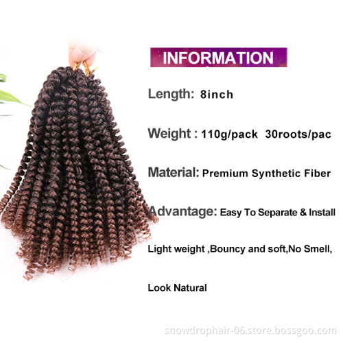 nubian spring twist 8inch red curly xuchang hair extensions braid crochet samples china hair distributors